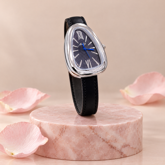 ساعة نسائية فضية مينا بيضاء Lalla Montres